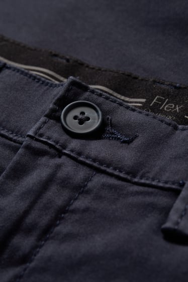 Pánské - Kalhoty chino - slim fit - Flex - LYCRA® - tmavomodrá