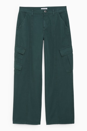 Donna - CLOCKHOUSE - pantaloni cargo - vita bassa - loose fit - verde scuro
