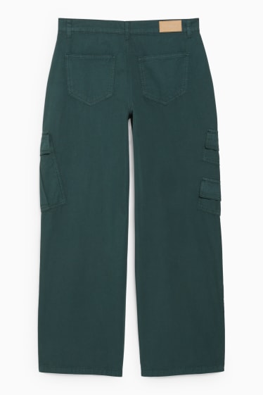 Femmes - CLOCKHOUSE - pantalon cargo - low waist - loose fit - vert foncé