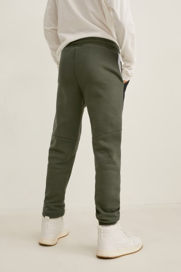 Kinderen: jongens - Set van 2 - joggingbroek - donkergroen / zwart