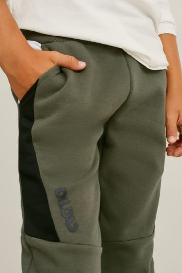 Kinderen: jongens - Set van 2 - joggingbroek - donkergroen / zwart