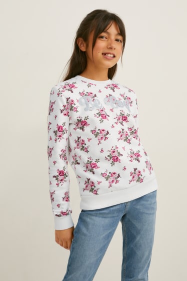Children - Sweatshirt - floral - white