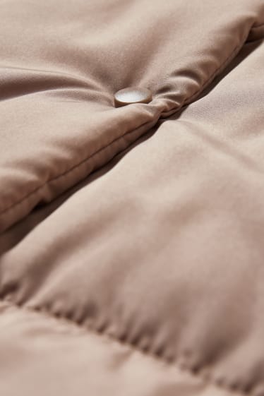 Dames - Gewatteerde poncho - taupe