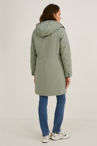 Kobiety - Płaszcz funkcyjny z kapturem - LYCRA® - jasnozielony