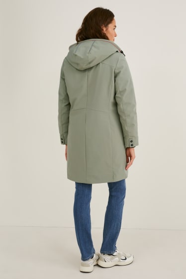 Women - Outdoor coat with hood - LYCRA® - light green