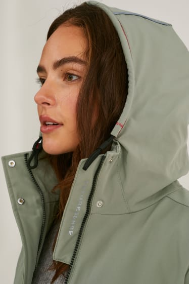 Women - Outdoor coat with hood - LYCRA® - light green