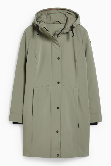 Women - Outdoor coat with hood - LYCRA® - light green