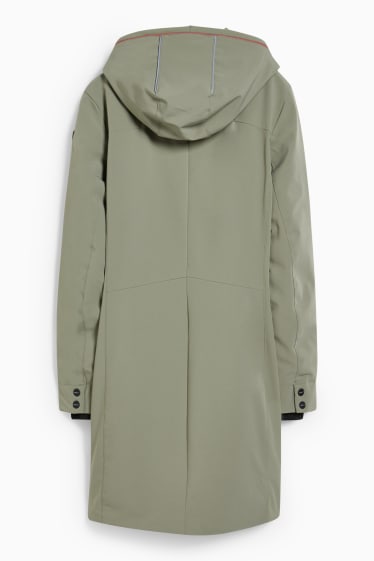 Women - Outdoor coat with hood - LYCRA® - light green