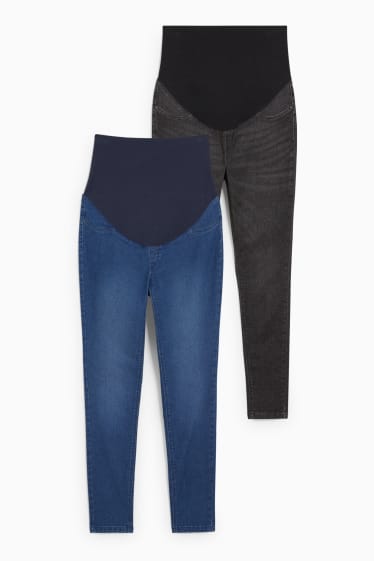 Kobiety - Wielopak, 2 pary - dżinsy ciążowe - jegging jeans - LYCRA® - dżins-niebieski