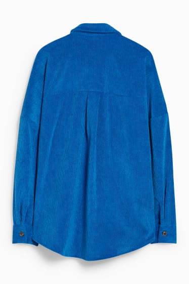 Adolescenți și tineri - CLOCKHOUSE - bluză din catifea reiată - albastru