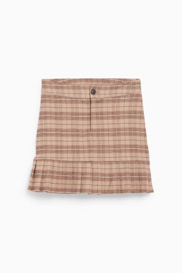 Teens & young adults - CLOCKHOUSE - mini skirt - check - beige / brown