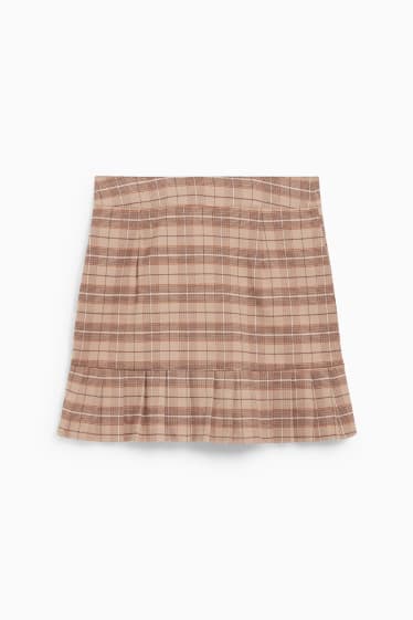 Teens & young adults - CLOCKHOUSE - mini skirt - check - beige / brown