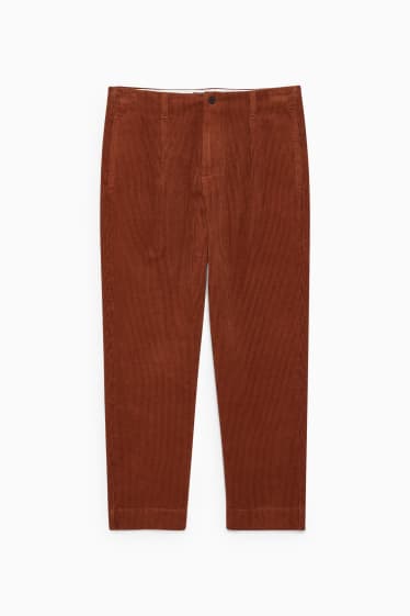 Hommes - CLOCKHOUSE - chino en velours côtelé - regular fit - marron