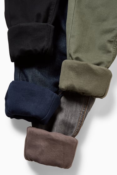 Kinder - Multipack 4er - Straight Jeans - Thermojeans - dunkelgrün / schwarz