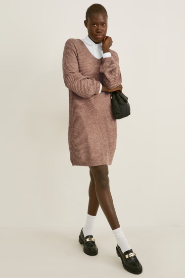 Mujer - Vestido de punto - marrón claro