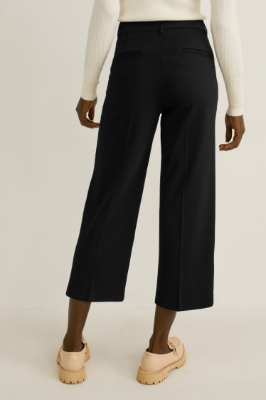 Mujer - Pantalón de tela - high waist - wide leg - negro