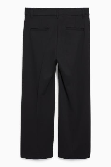 Dames - Pantalon - high waist - wide leg - zwart