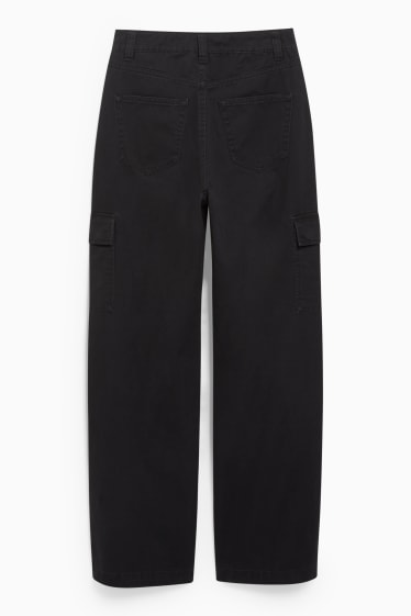 Femmes - CLOCKHOUSE - pantalon cargo - high waist - wide leg - noir