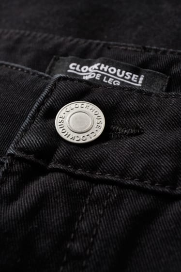 Women - CLOCKHOUSE - cargo trousers - high waist - wide leg - black