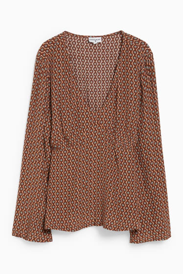 Damen - CLOCKHOUSE - Bluse - gemustert - braun