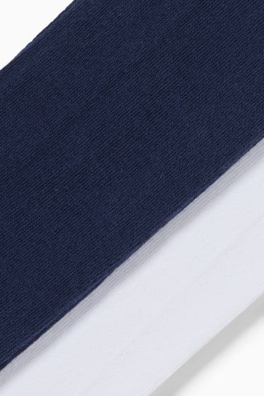 Enfants filles - Lot de 2 paires - collants - bleu foncé / blanc