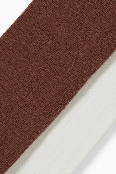 Enfants filles - Lot de 2 paires - collants - marron / blanc crème