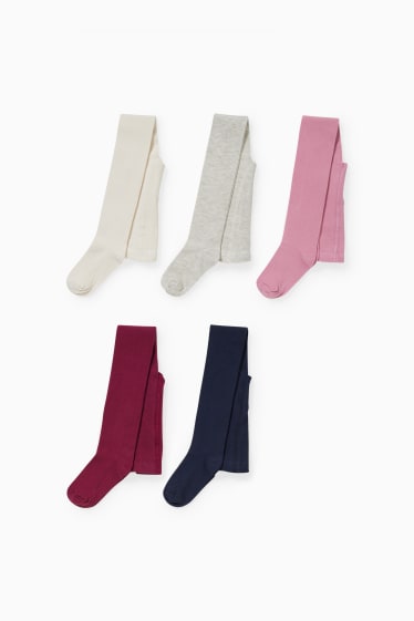 Enfants - Lot de 5 paires - collants - coloré