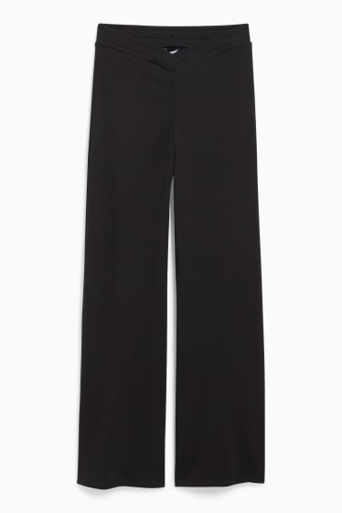 Femmes - CLOCKHOUSE- pantalon en molleton - wide leg - noir