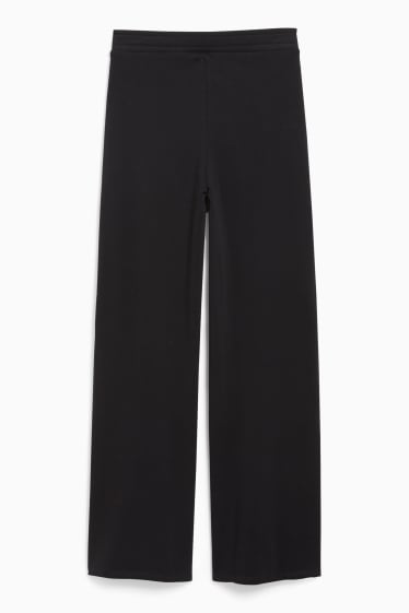 Femmes - CLOCKHOUSE- pantalon en molleton - wide leg - noir