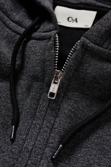 Herren - Sweatjacke mit Kapuze - grau-melange