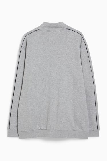 Hommes - Sweat zippé - gris clair chiné