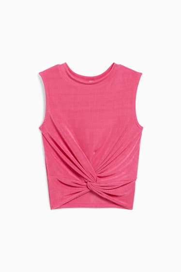 Teens & young adults - CLOCKHOUSE - top with knot detail - pink