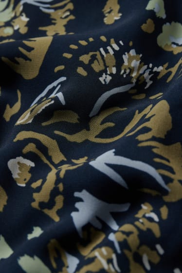 Dona - Vestit de xifó - de flors - blau fosc