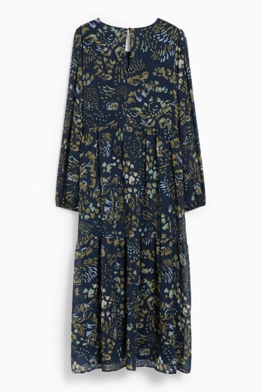 Dona - Vestit de xifó - de flors - blau fosc