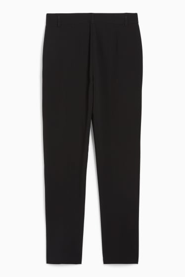 Dámské - Plátěné kalhoty - mid waist - slim fit - černá