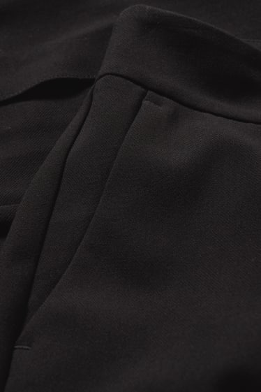 Dámské - Plátěné kalhoty - mid waist - slim fit - černá