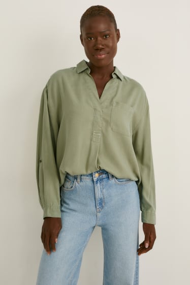 Donna - Blusa - verde chiaro