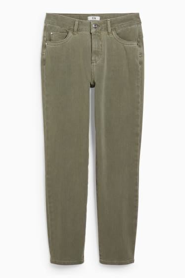 Donna - Pantaloni - slim fit - vita media - 4 Way Stretch - jeans verde