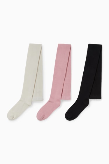 Children Girls - Multipack of 3 - tights - black