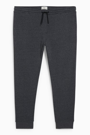 Pánské - Teplákové kalhoty - šedá-žíhaná