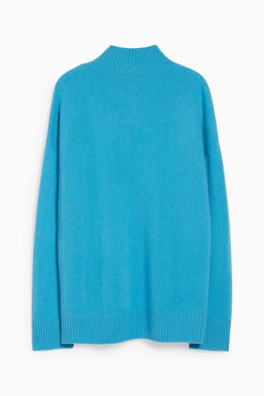 Femmes - Pullover en cachemire - turquoise