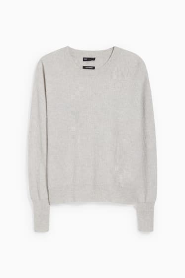 Femmes - Pullover en cachemire - gris clair chiné