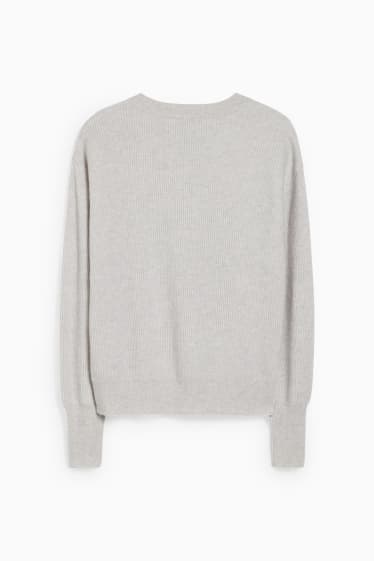 Femmes - Pullover en cachemire - gris clair chiné