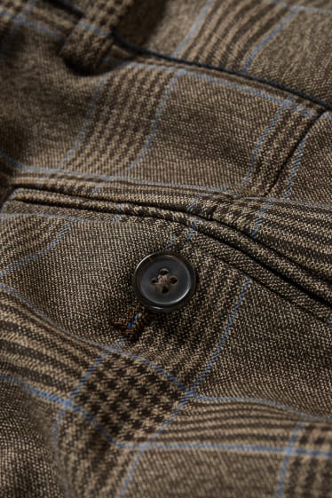 Uomo - Pantaloni coordinabili - regular fit - stretch - LYCRA® - marrone melange