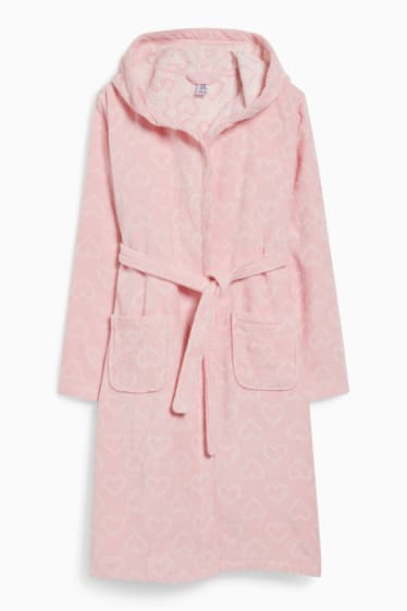 Children - Terry cloth bathrobe with hood - rose