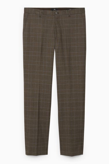Uomo - Pantaloni coordinabili - regular fit - stretch - LYCRA® - marrone melange