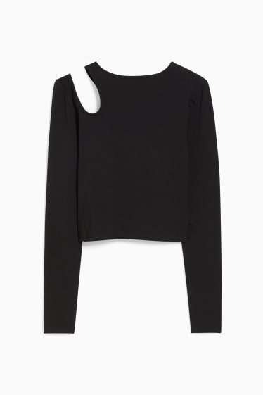 Damen - CLOCKHOUSE - Crop Langarmshirt - schwarz