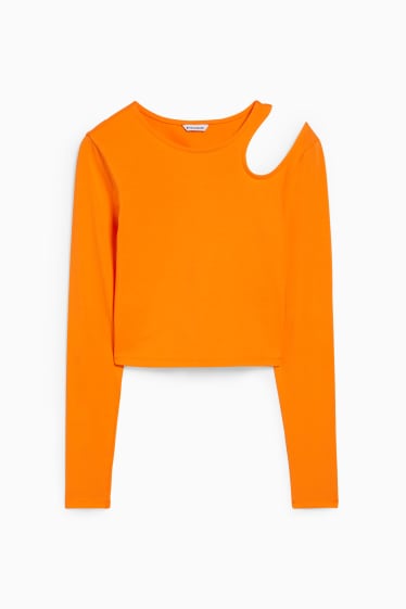 Damen - CLOCKHOUSE - Crop Langarmshirt - orange