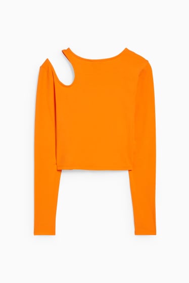 Damen - CLOCKHOUSE - Crop Langarmshirt - orange