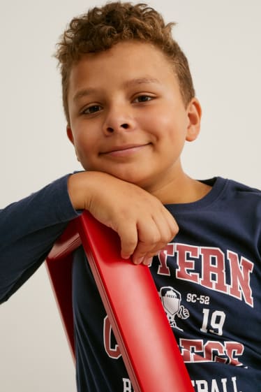 Enfants garçons - Coupe ample - lot de 2 - haut à manches longues - bleu foncé